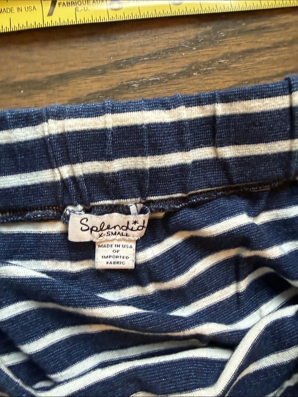 Splendid Striped Navy and White Maxi Skirt With Side Slit - Picture 2 of 3
